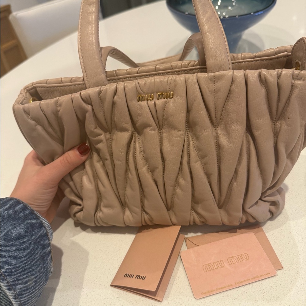 Miu Miu Beige Quilted Women's Bag